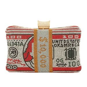 •All I Do is Win • Money Stacks Rhinestone Clutch